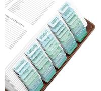 EssexWares - Ocean Solid Color Bible Tabs for Old and New Testament, 80 Large Print Tabs for Bible Study, Water-Resistant and Durable Bible Index Tabs for Women and Men - 1.7" Wide