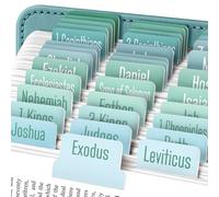 EssexWares - Ocean Solid Color Bible Tabs for Old and New Testament, 80 Large Print Tabs for Bible Study, Water-Resistant and Durable Bible Index Tabs for Women and Men - 1.7" Wide