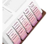 EssexWares - Purple & Pink Solid Color Bible Tabs for Old and New Testament, 80 Large Print Tabs for Bible Study, Water-Resistant and Durable Bible Index Tabs for Women and Men - 1.7" Wide