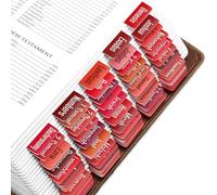 EssexWares - Red Solid Color Bible Tabs for Old and New Testament, 80 Large Print Tabs for Bible Study, Water-Resistant and Durable Bible Index Tabs for Women and Men - 1.7" Wide