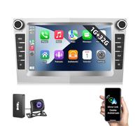 ESSGOO 1+32G Android 14 2 DIN Car Stereo Radio For Vauxhall Opel Corsa C D Zafira B Astra G H,with Wireless Carplay and Android Auto,7 inch Touchscreen BT FM GPS SWC WiFi -Sliver +AHD Camera & DAB+