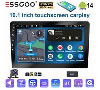 ESSGOO 10.1 Inch touchscreen 2 DIN Car stereo radio Android 14 Wireless Carplay Android auto GPS Navigation WiFi FM RDS SWC USB 4-64G DAB BOX