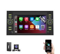 ESSGOO 2+64G Android 14 Wireless Carplay and Android Auto Car Stereo Radio For Ford Transit Mk7 Focus Kuga S/C-Max, 7 inch Touchscreen with BT FM RDS GPS USB WiFi-Schwarz + AHD Camera & DAB+ BOX