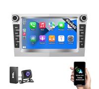 ESSGOO 4+64G Android 14 Wireless Carplay and Android Auto 2 DIN Car Stereo Radio For Vauxhall/Opel Corsa C D Zafira B Astra G H, 7 inch Touchscreen BT FM GPS SWC WiFi - Sliver+AHD Camera & DAB+ BOX