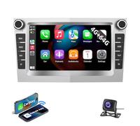 ESSGOO 4+64G Android 14 Wireless Carplay and Android Auto 2 DIN Car Stereo Radio For Vauxhall/Opel Corsa C D Zafira B Astra G H, 7 inch Touchscreen Bluetooth FM GPS SWC Navi WiFi -Sliver + AHD Camera