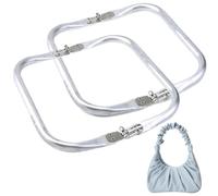 Esshogo 2 Pieces U-Shaped Bag Inner Handle Kiss Lock Lock Frame Bag Aluminium Handle Bag Frame Bag for Clutch Bag Crafts DIY Projects