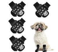 Esshogo 4 Pieces Non-Slip Dog Socks, Non-Slip Indoor Dog Socks, Rubber Sole, Non-Slip Dog Socks for Dogs, Non-Slip Socks for Dogs