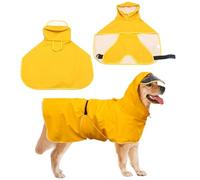 Esshogo Dog Rain Cape, Yellow Waterproof Dog Jacket, Large Medium Dogs, 7XL
