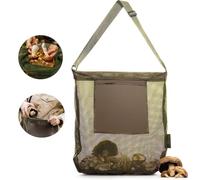 Esshogo Mushroom Net Bag, Bag for Mushroom Hunting, Accessories for Mushroom Collection, Adjustable Breathable Camping Outdoor Fruits and Vegetables Harvesting Foraging Bag
