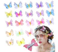 Esshogo Pack of 20 Butterfly Hair Clips, Decorative Butterflies with Clip, Mini Butterfly Hair Clip, Colourful, Moving Butterfly Hair Clips, Decorative Butterflies with Clip, Butterfly Clip Hair Band