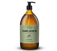 Essican Purelife Castor Oil Organic Hexane Free Glass Bottle with Pump 1000ml (Pack of 1) - Pure Organic Castor Oil Cold Pressed Natural for Healthy Skin Face Body Eyelashes Brow Hair Growth Vitamin E
