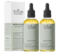 Essican Purelife Hairgrowth Oil with Biotin 100ml, 2 Pack Rosemary, Argan, Coconut, Coffee, Vitamin E, Castor Oils, Natural Hair Oil for Hair Growth Scalp Serum, Promotes Thicker & Fuller Hairs