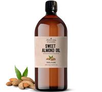 Essican Purelife, Pure Sweet Almond Oil for Hair, 1000ml Cold Pressed Almond Oils for Massage, Carrier Oil for Essential Oils Mixing Ideal for Massage, Moisturising Face, Skin, Ear, Body, Cruelty-Free