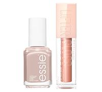Essie And Maybelline Bronze Lip Gloss Nail Duo, Includes x1 Essie Ballet Slippers Nail Polish and x1 Maybelline Lifter Gloss Stone