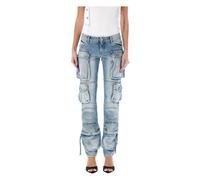 Essie Cargo Jeans, female, The Attico, Straight Fit Jeans, Blue, W25, Jeans W25
