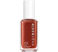 essie Expressie Nail Polish Quick Dry Formula, No Base Coat and Top Coat Needed, Vegan, Angled Brush, Red Burgundy Shimmer Nail Varnish 270 Misfit Right In