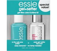 essie Gel Setter Nail Polish Kit Aqua Blue Nail Polish + Top Coat In-The-Cabana 0.46 oz each