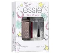 essie Nail Polish Kit Good Luck Chinchilly Mute Dark Grey and Good To Go Fast Dry Top Coat Gift Set, 150 ml, 3600531595050