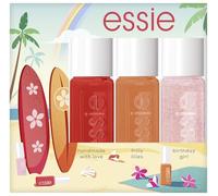 Essie Summer Nail Polish Set Surf Up: Summer Mini Trio Kit, Handmade With Love, Frilly Lilies, Birthday Girl (No.858, 824, 514) 5ml
