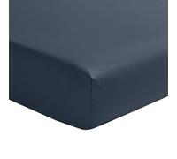 Essix Cotton Satin Fitted Sheet, Palazzo, Midnight Blue, 180 x 200 cm,