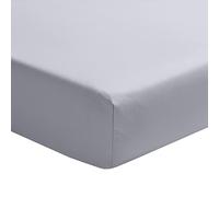 Essix Cotton Satin Fitted Sheet, Palazzo, Silver, 160 x 200 cm