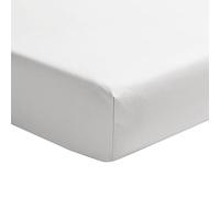 Essix Cotton Satin Fitted Sheet, Palazzo, White, 140 x 200 cm