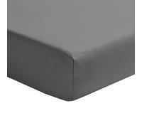 Essix Fitted Sheet with Adjustable Head and Foot in Cotton Percale Premiere Basalt, 2 x 80 x 200 cm