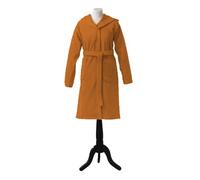 Essix Home Collection Aqua Hooded Cotton Dressing Gown Size M Mandarin Orange