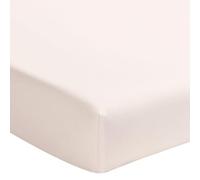 ESSIX - Plain Cotton Percale Fitted Sheet, 30 cm, FIRST, 100 x 200 cm, Pink Lingerie