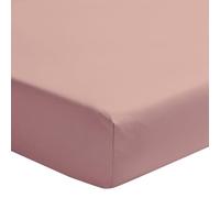 ESSIX - Plain Cotton Percale Fitted Sheet, 30 cm, FIRST, 90 x 190 cm, Medium Pink