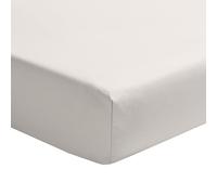 ESSIX, Plain Cotton Percale Fitted Sheet, 35 cm, Première, 160 x 200 cm, Light Grey
