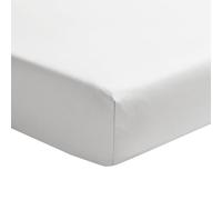 ESSIX, Plain Cotton Percale Fitted Sheet, 35 cm, Première, 180 x 200 cm, White
