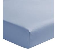 ESSIX - Plain fitted sheet in cotton percale, head and foot, 30 cm corner, first - 2 x 80 x 200 cm - Espresso - 80 threads/cm² - Cotton percale - 30 cm corner - Easy care