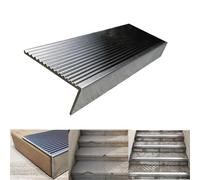 ESSLIVE Stainless Steel Stair Nosing, Non-Slip Stair Edge Protector, Heavy-Duty Widen Stair Edging, Customizable Length Step Molding Trim For Indoor/Outdoor(W 5cm,L 190cm)