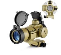 ESSLNB Red Dot Sight 5 Brightness Settings Rifle Scope with 20mm/22mm Picatinny Rail Mount and Flip-Up Covers for Hunting (Sand)
