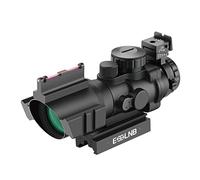 ESSLNB Rifle Scope 4X32 Red/Green/Blue Red Dot Sight with Top Fiber and 11mm/22mm Picatinny Rail Mount for Hunting