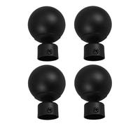 ESSMOKO Curtain Pole Ends 22/25/28mm Spherical Adjustable Curtain Rod Tip Decorative Head Iron Alloy Material 4PCS Black 22mm
