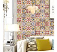 ESSMOKO Moroccan Style Imitation Tile Stickers Kitchen Counter Bathroom Oil Proof and Waterproof Furniture Renovation Stickers