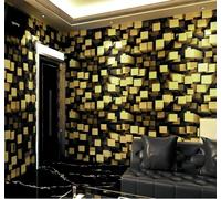 ESSMOKO Wallpaper 3D Modern Science Fiction Style Flash bar Hotel Ballroom Ceiling Waterproof PVC Wallpaper Black and Yellow