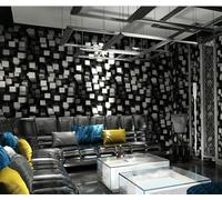 ESSMOKO Wallpaper 3D Modern Science Fiction Style Flash bar Hotel Ballroom Ceiling Waterproof PVC Wallpaper Black and White