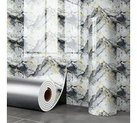 ESSMOKO Wallpaper Gilded Imitation Ceramic Marble Effect Self Adhesive Waterproof Wallpaper for Kitchen and Bathroom Wall Stickers Mountain Cloud Gilded 40 * 300cm