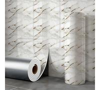 ESSMOKO Wallpaper Gilded Imitation Ceramic Tile Marble Effect self Adhesive Waterproof Wallpaper for Kitchen and Bathroom Walls Frozen Planet 40 * 300cm