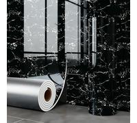 ESSMOKO Wallpaper Gilded Imitation Ceramic Tile Marble Effect self Adhesive Waterproof Wallpaper for Kitchen and Bathroom Walls Abyss Texture 40 * 300cm