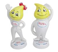 Esso Stlye Blue Oil Fuel Paraffin Money Banks Pair Cast Iron Coin Money Box