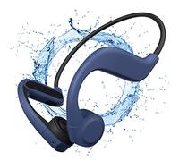 ESSONIO Bone Conduction Headphones Running Headphones IPX5 Waterproof Swimming Bluetooth 32GB Music Time Loud volume Titanium Alloy Skeleton for Sports Listening Cycling Running Gym(Blue)
