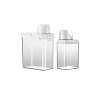 EssQuintorial Laundry Detergent Dispenser-2 Pack,Washing Powder Storage Containe with Measuring Cup, Laundry Storage Containers ,Multi-Purpose Storage Jar for Laundry Room & kitchen (2750ml+1100ml)