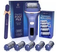 Essy Electric Foot File Hard Skin Remover with 5 Replacement Rollers Foot File Electric Pedicure Sets Cutters Accessories for Dry Dead Hard Skin Feet