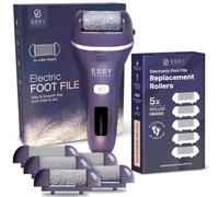 Essy Electronic Foot File and 5 Additional Replacement Rollers Bundle