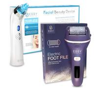 Essy Electronic Foot File and Blackhead Remover Vacuum (White) Bundle