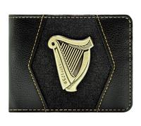 Est 1759 Golden Harp Emblem Premium Irish Stout Wallet Bi-Fold Coin Pocket & Card Holder, Black